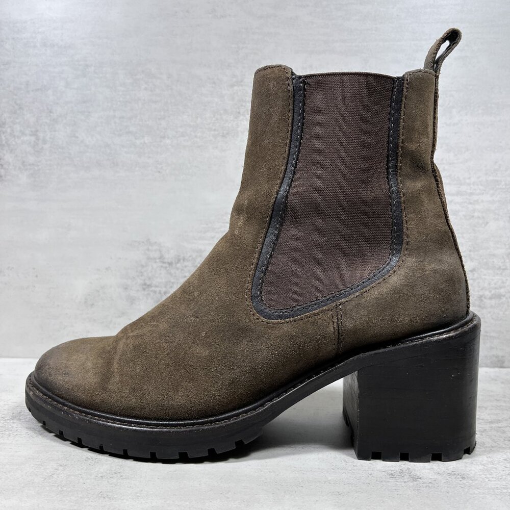 Thursday Leather Chunky Heel Chelsea Boots - Women's Size 7 - Brown